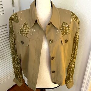 Boutique look jacket, high end unique beige/tan.